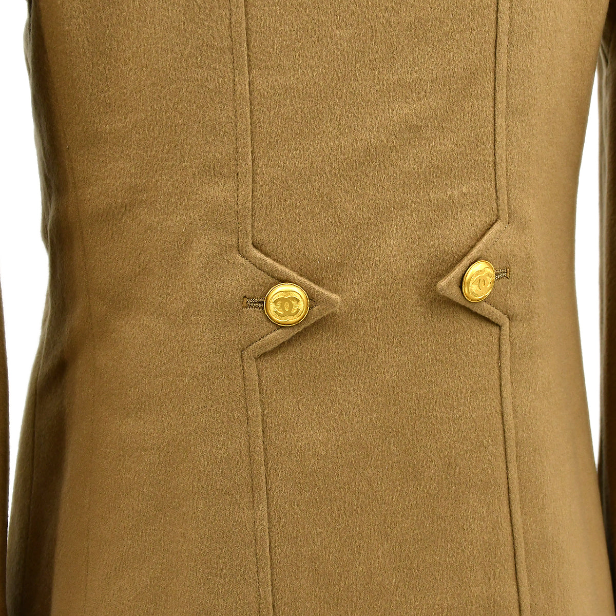 Luxury Chanel Double Breasted Jacket Beige 96A #40