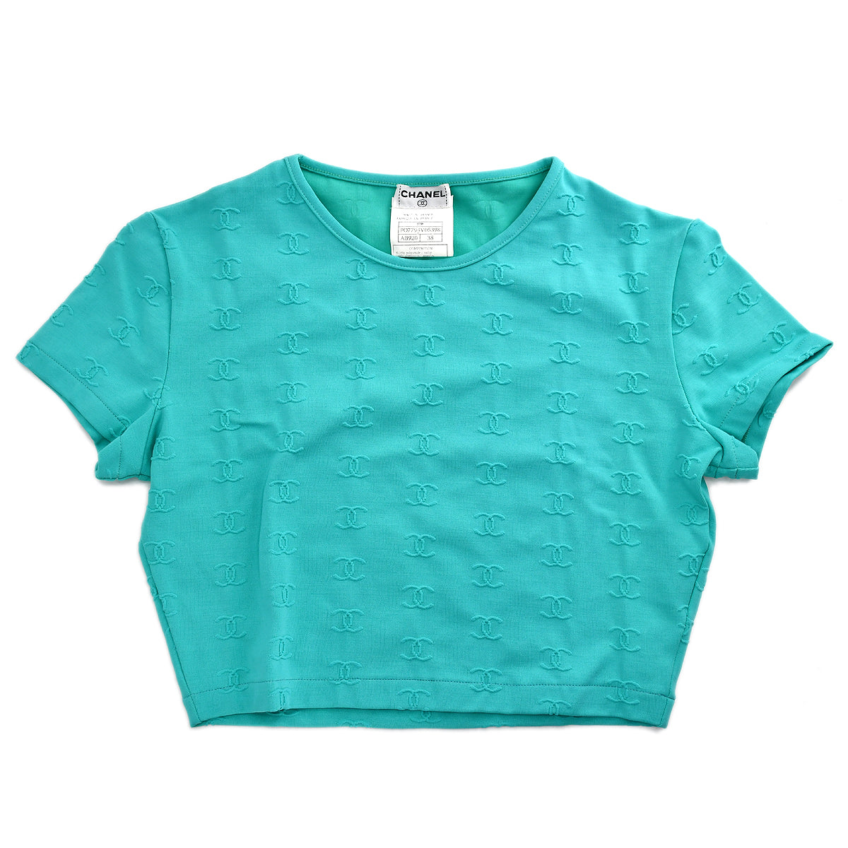 Luxury Chanel Cropped T-shirt Light Blue 97P #38