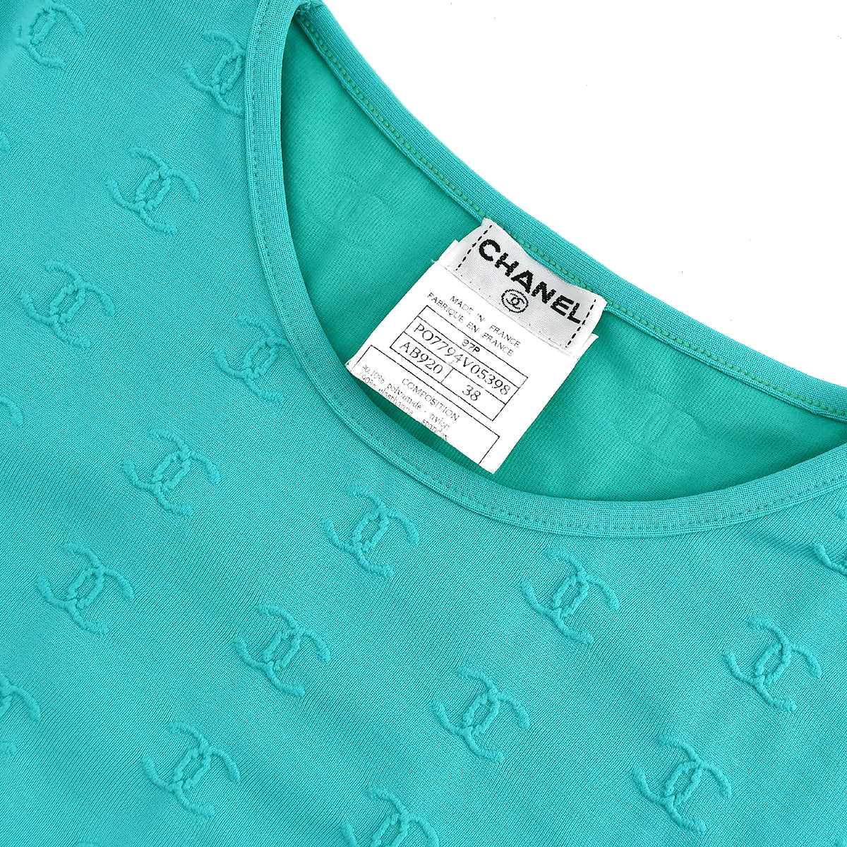 Luxury Chanel Cropped T-shirt Light Blue 97P #38