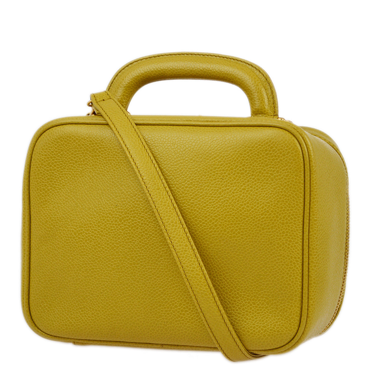 Luxury Chanel 1997-1999 Light Green Caviar 2way Vanity Handbag