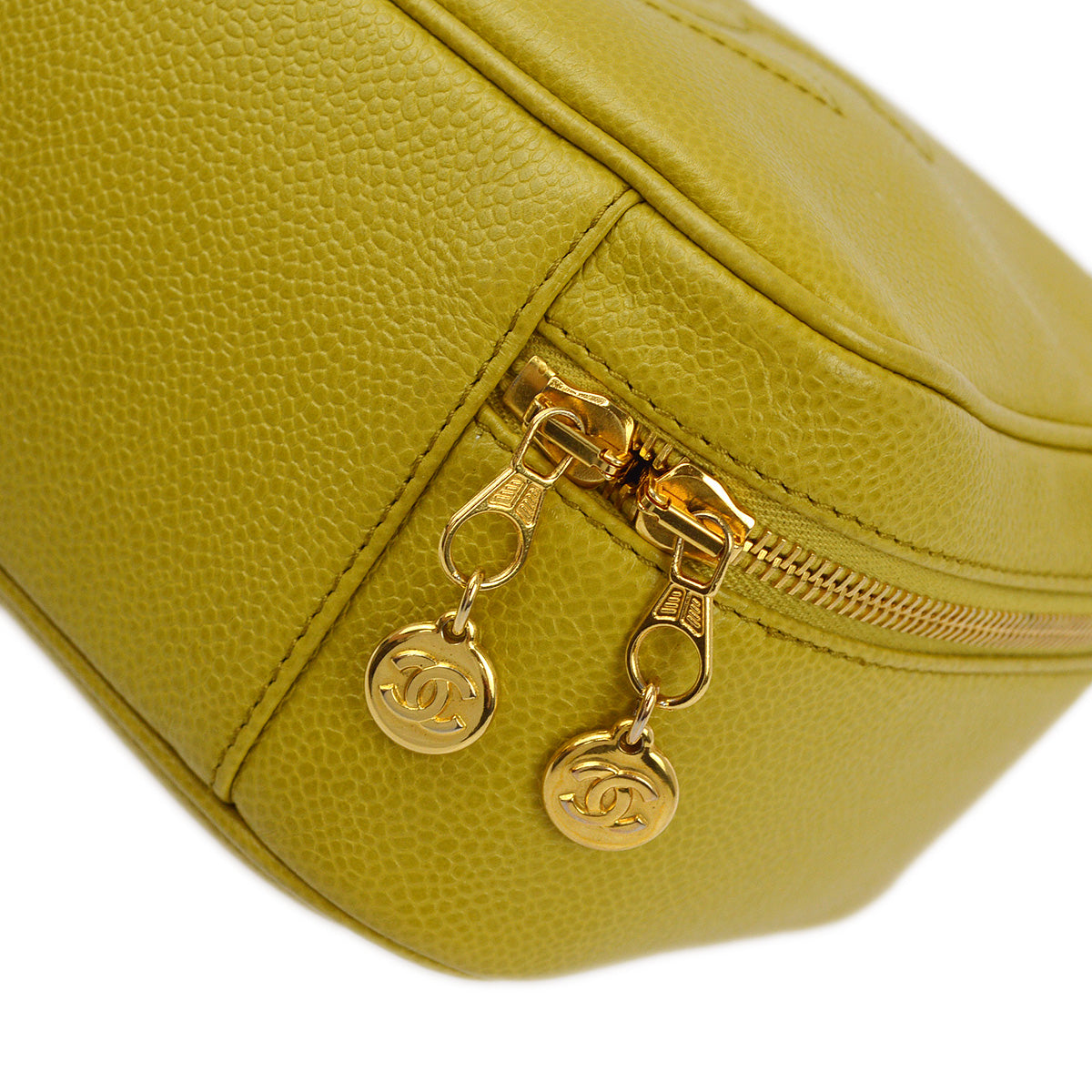 Luxury Chanel 1997-1999 Light Green Caviar 2way Vanity Handbag