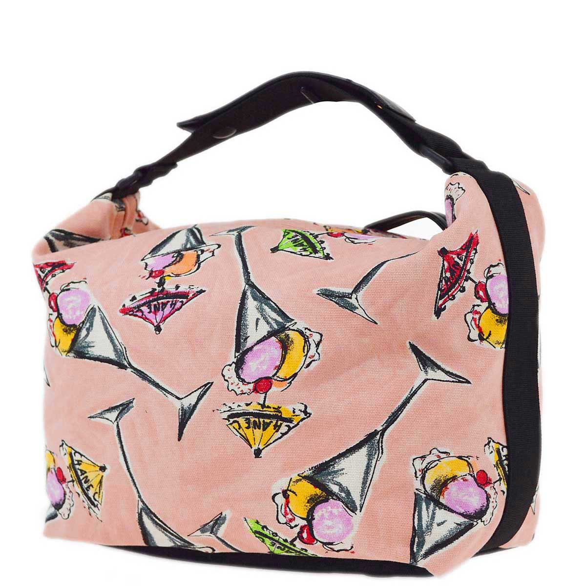 Luxury Chanel 2003-2004 Pink Parfait Print Handbag