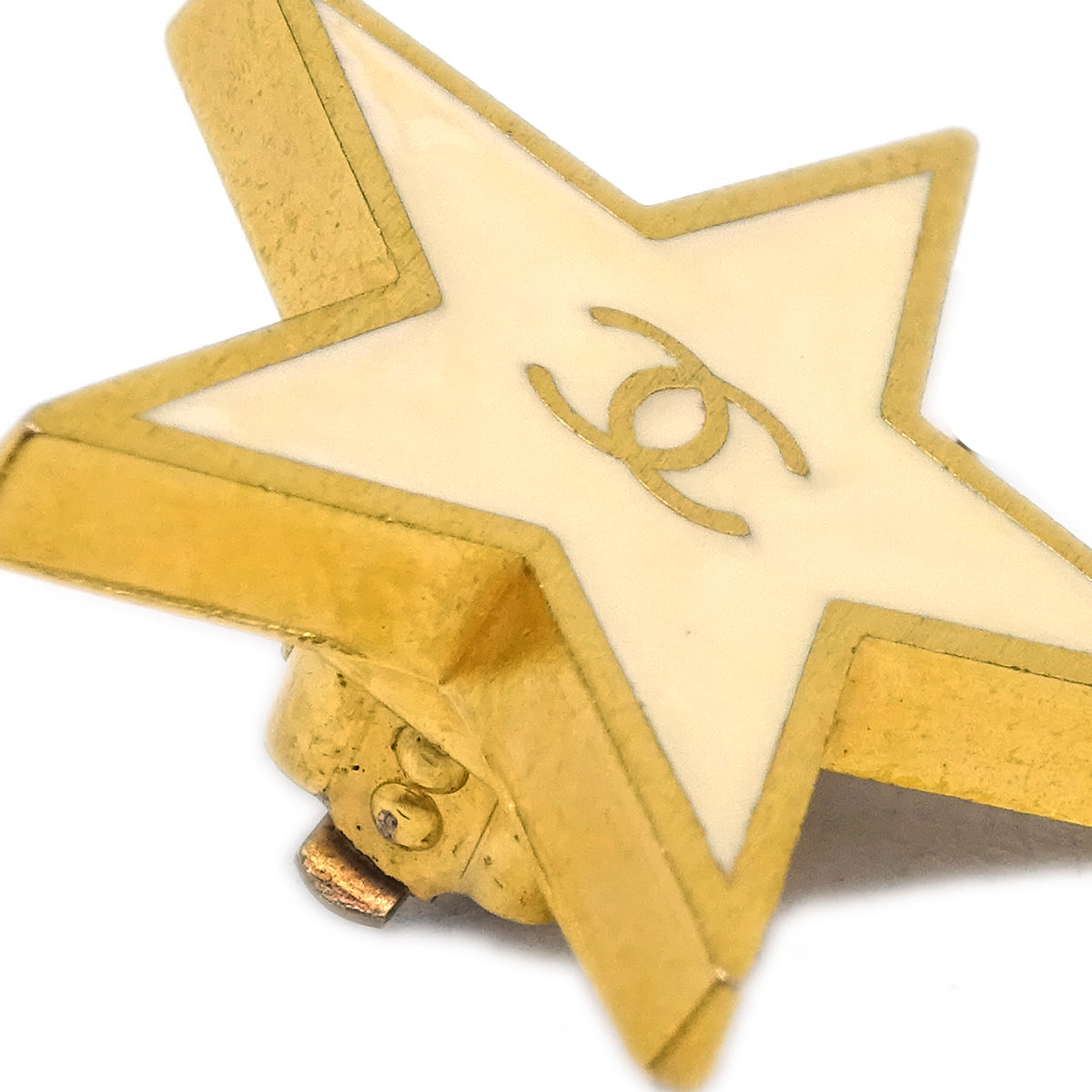 Luxury Chanel Star Earrings Clip-On White 01P