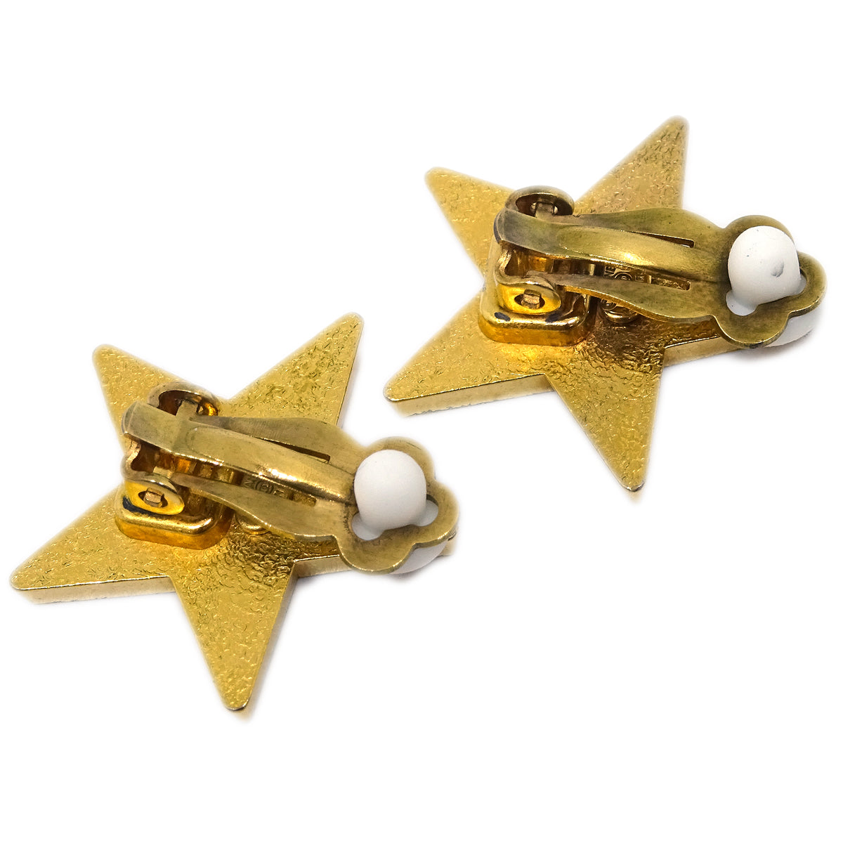 Luxury Chanel Star Earrings Clip-On White 01P