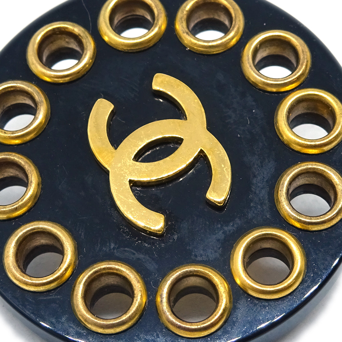 Luxury Chanel Black Button Earrings Clip-On 28