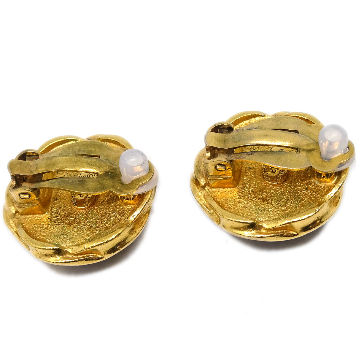 Luxury Chanel Black Button Earrings Clip-On 96P