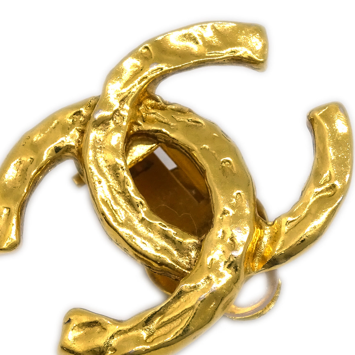 Luxury Chanel Gold CC Earrings Clip-On