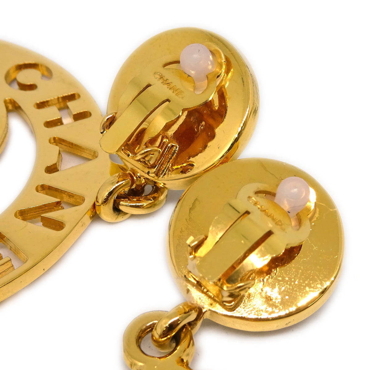 Luxury Chanel Hoop Gold Costume Pearl Clip-On Earrings