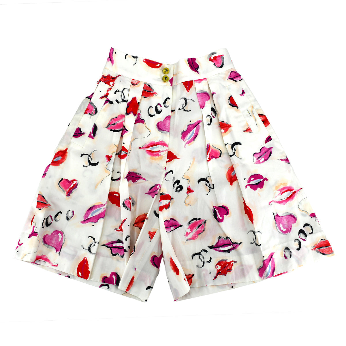 Luxury Chanel Lip Short Pants White #36