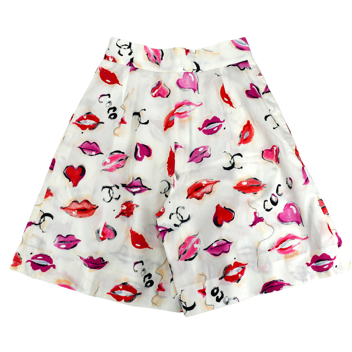 Luxury Chanel Lip Short Pants White #36