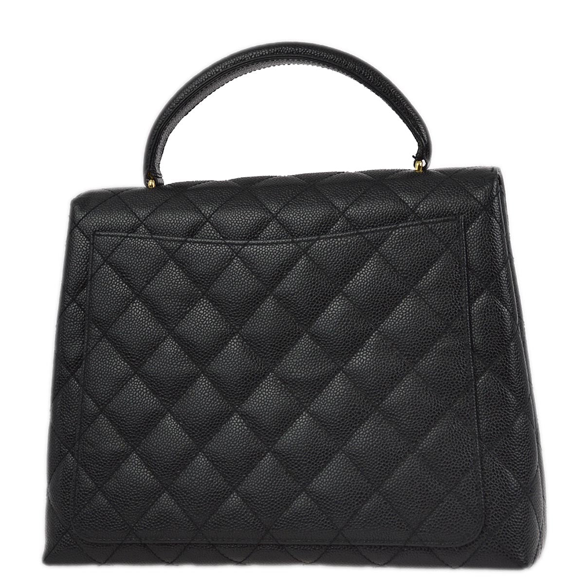 Luxury Chanel 2001-2003 Black Caviar Kelly Handbag