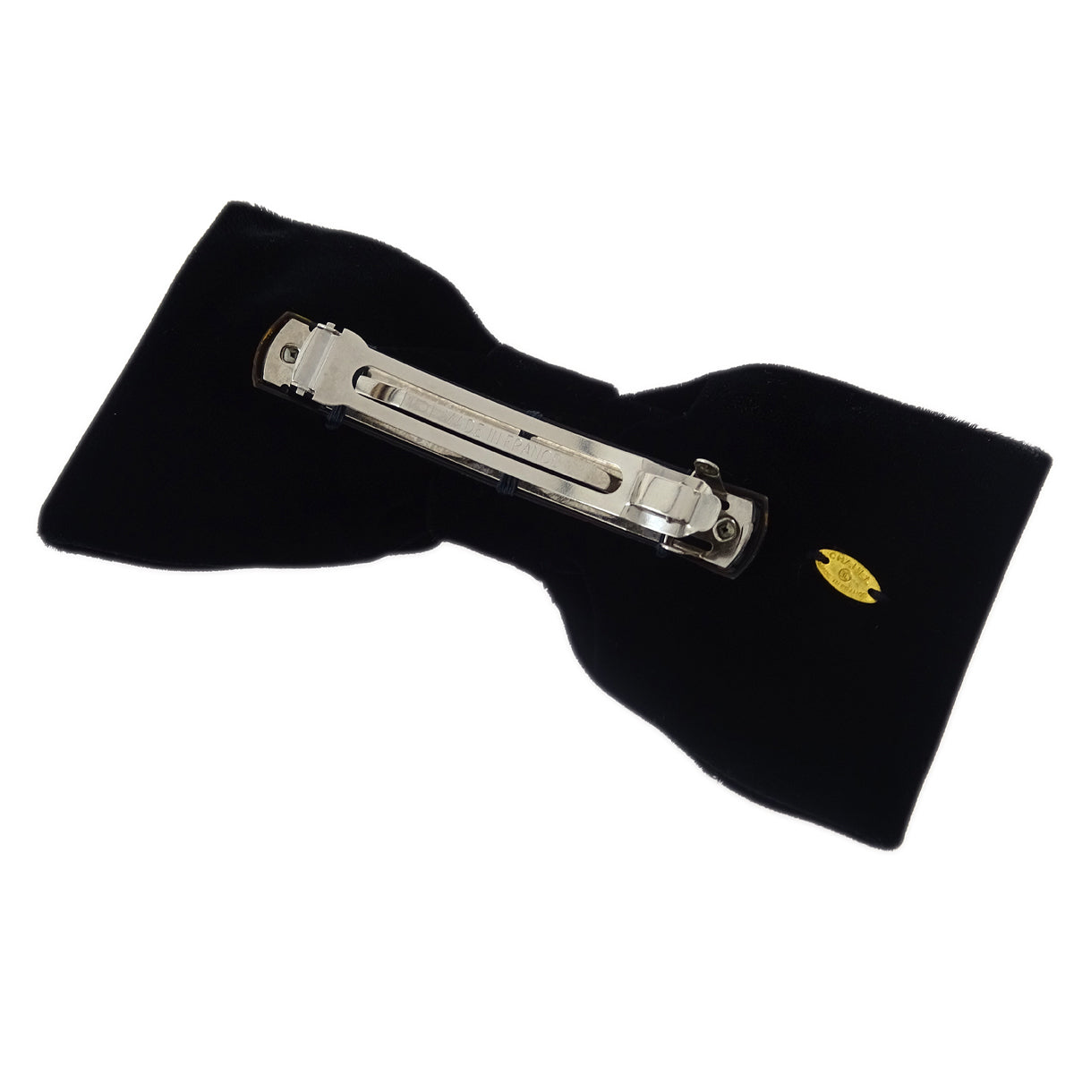 Luxury Chanel Bow Velvet Hair Barrette Black 22