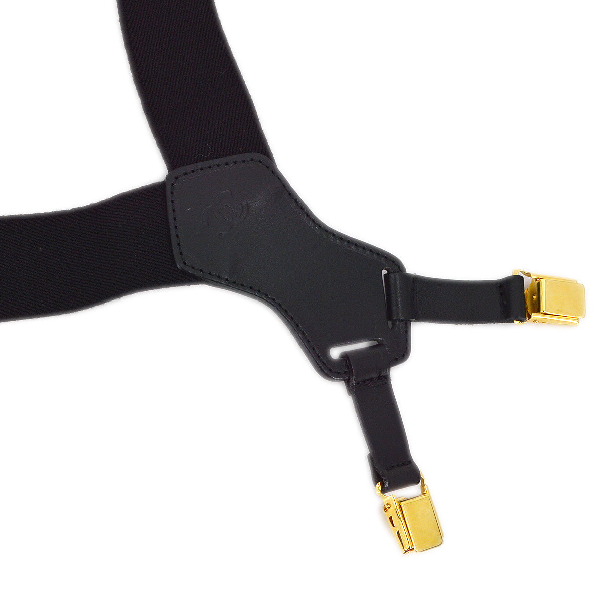 Luxury Chanel Black Suspenders Small New