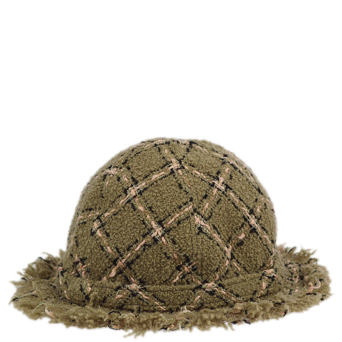 Luxury Chanel Tweed Hat #57 Gray Small New