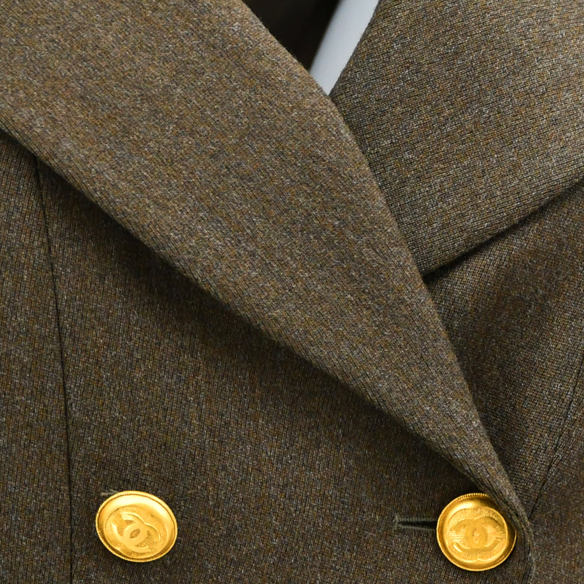 Luxury Chanel Setup Suit Jacket Skirt Brown 96A #40