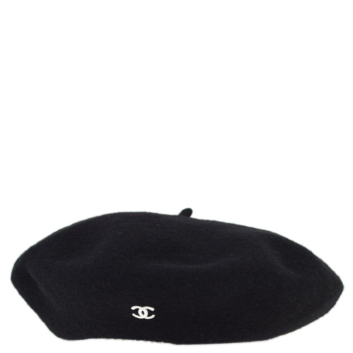 Luxury Chanel Black Hat Beret #57 Small New