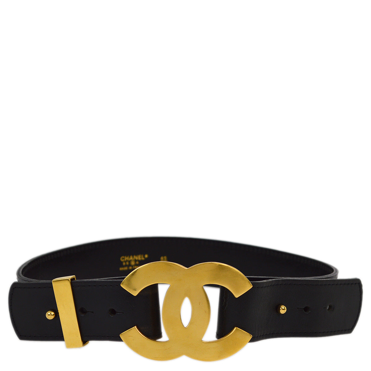 Luxury Chanel Black Belt #65/26 96A Small New