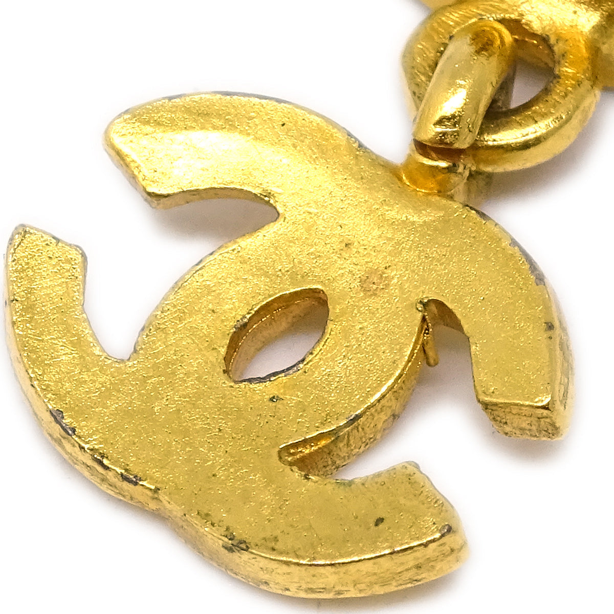 Luxury Chanel Dangle Earrings Clip-On Gold Shell 95A