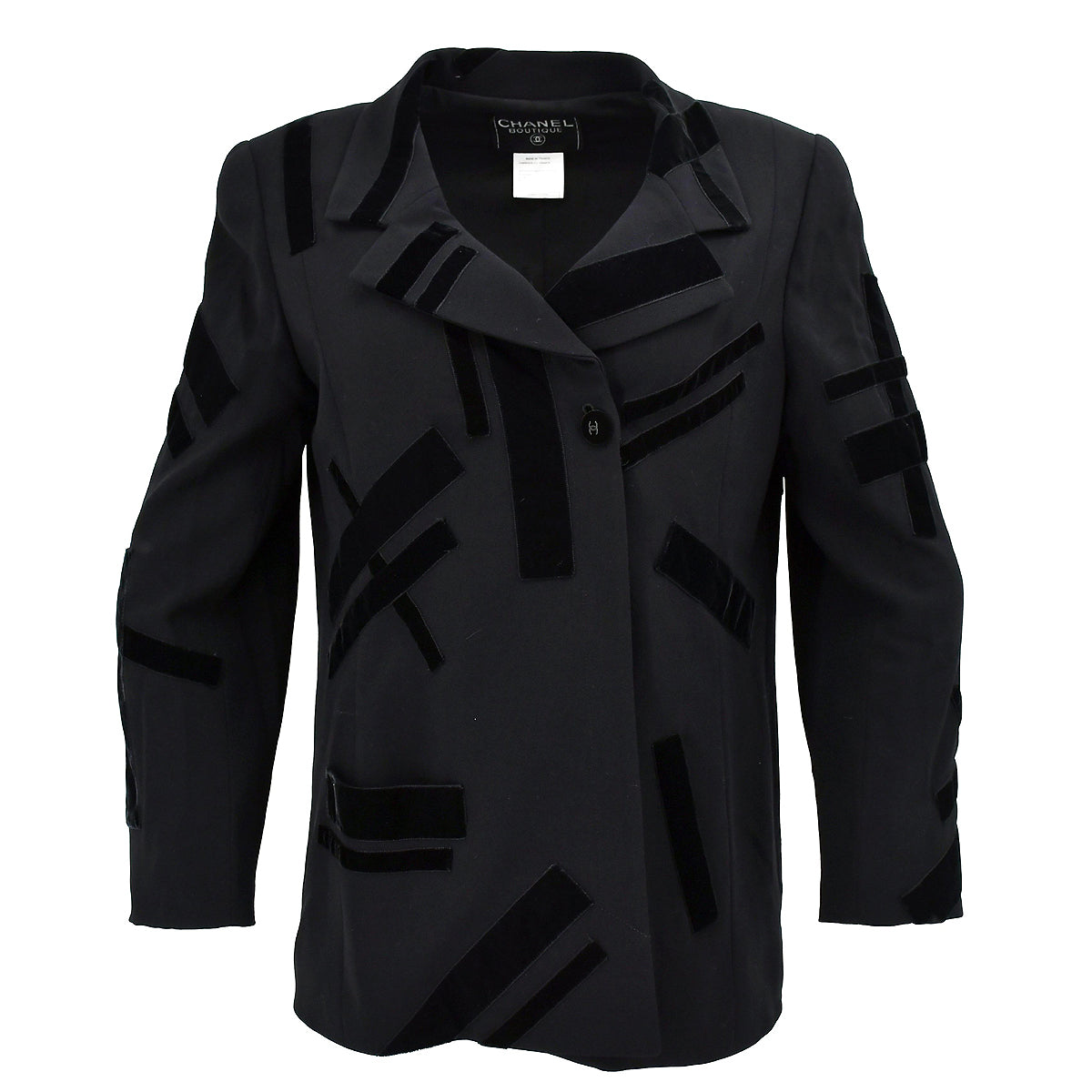 Luxury Chanel Single Breasted Jacket Black 98A #40