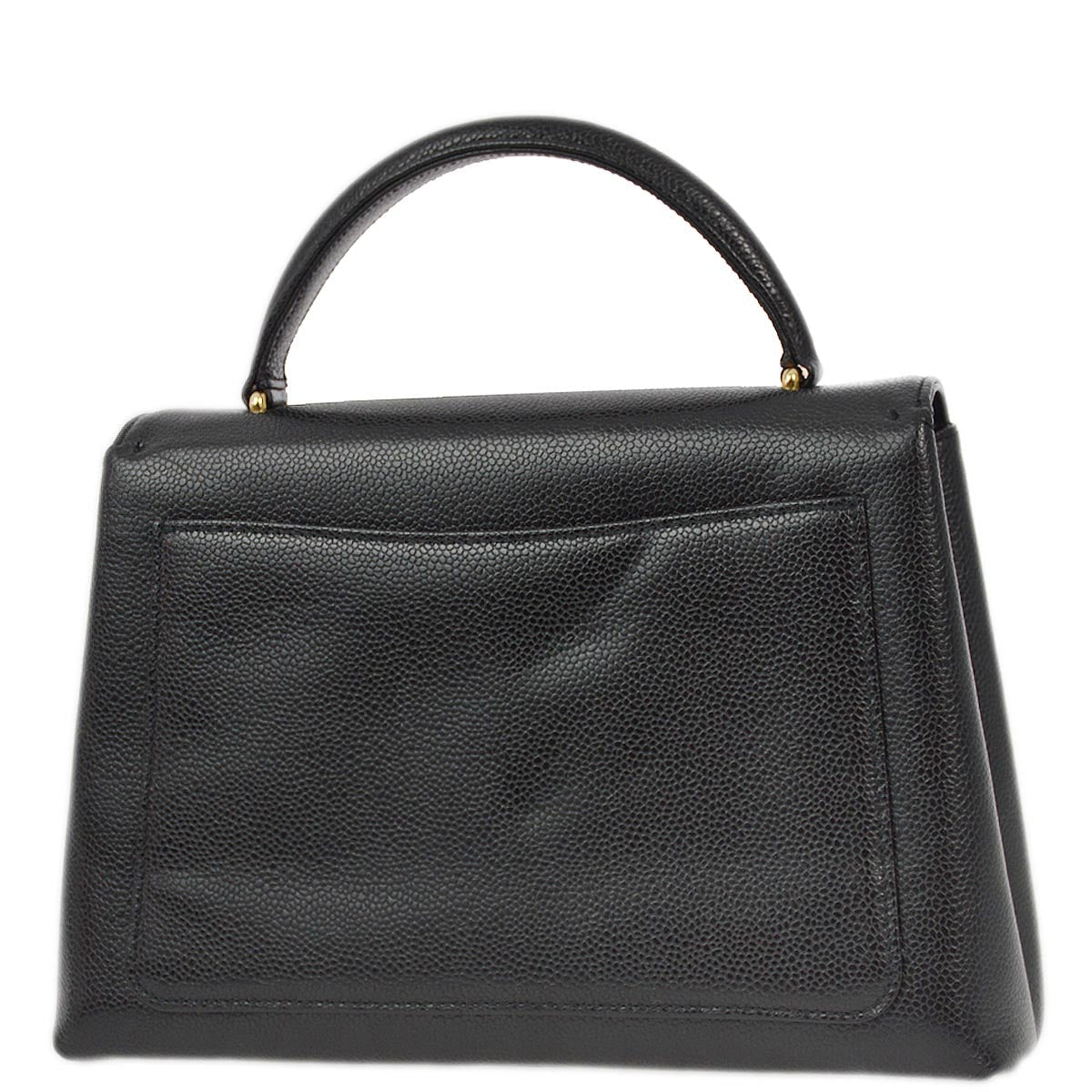 Luxury Chanel 1997-1999 Black Caviar Kelly Handbag