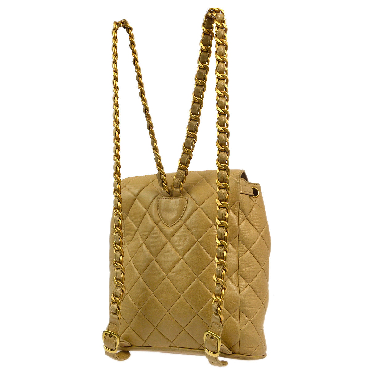 Luxury Chanel 1994-1996 Beige Lambskin Large Duma Backpack