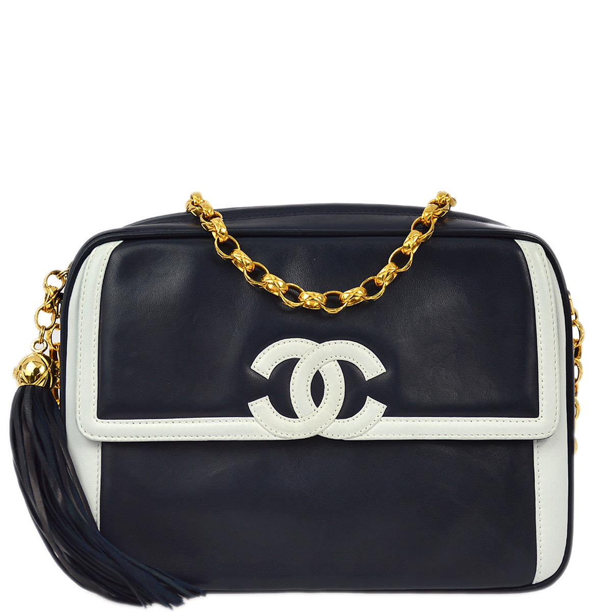 Luxury Chanel 1991-1994 Navy Lambskin Camera Bag Small