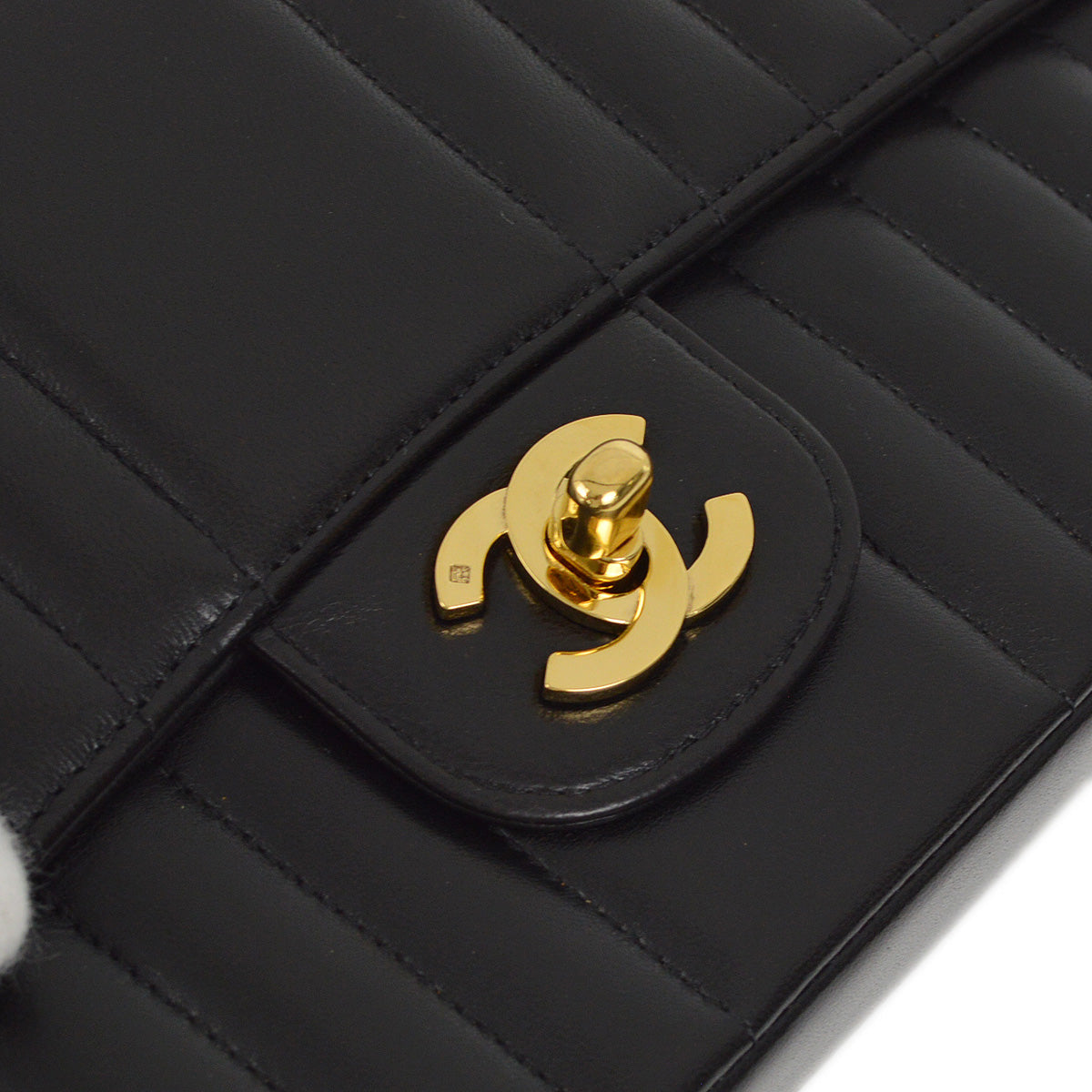 Luxury Chanel 1991-1994 Black Lambskin Mademoiselle Single Flap Shoulder Bag