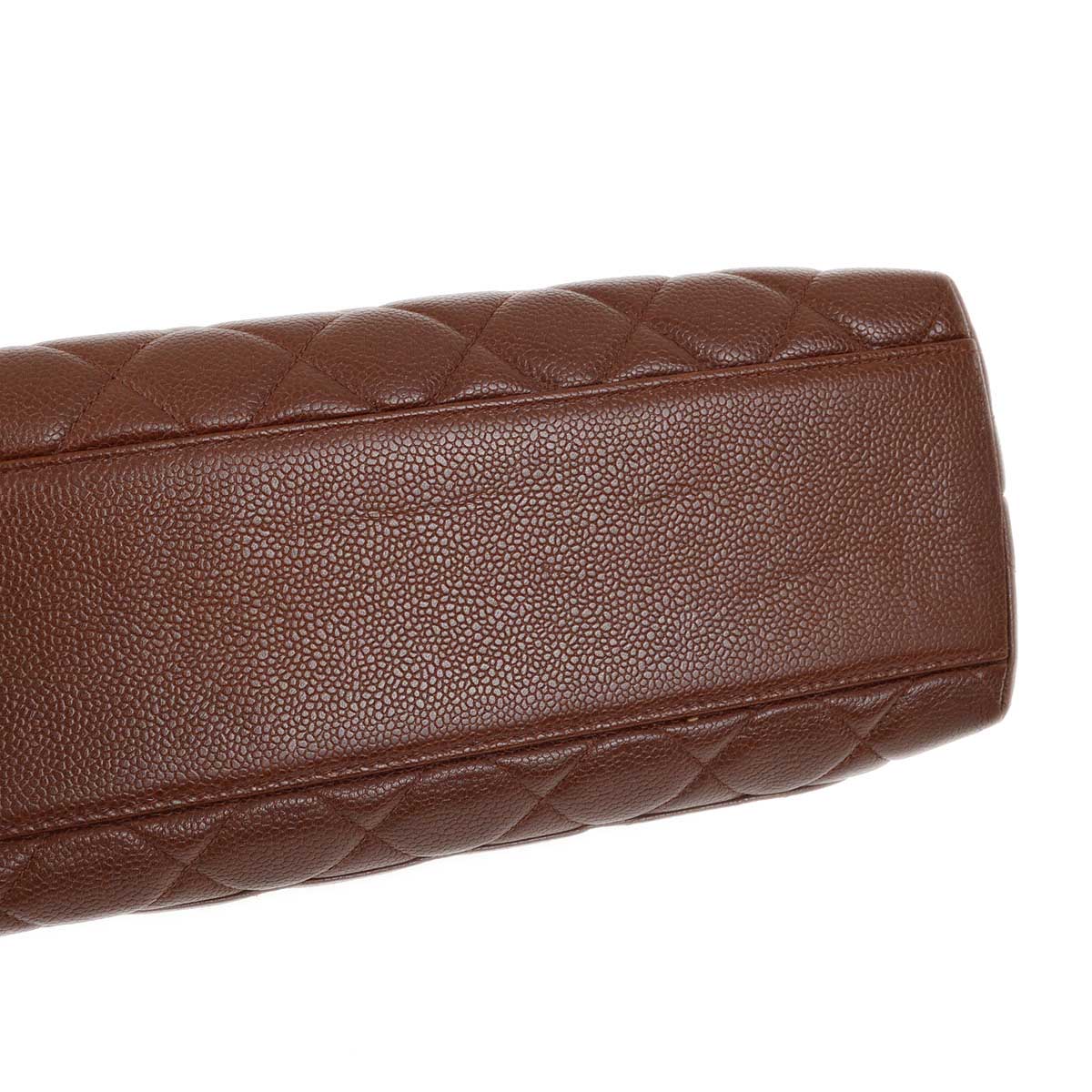 Luxury Chanel 2000-2002 Brown Caviar Kelly Handbag