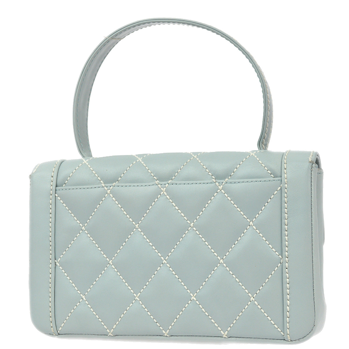 Luxury Chanel 2005-2006 Light Blue Calfskin Wild Stitch Handbag