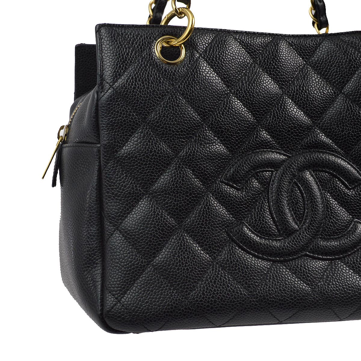 Luxury Chanel 2005-2006 Black Caviar Petite Timeless Tote PTT Chain Handbag