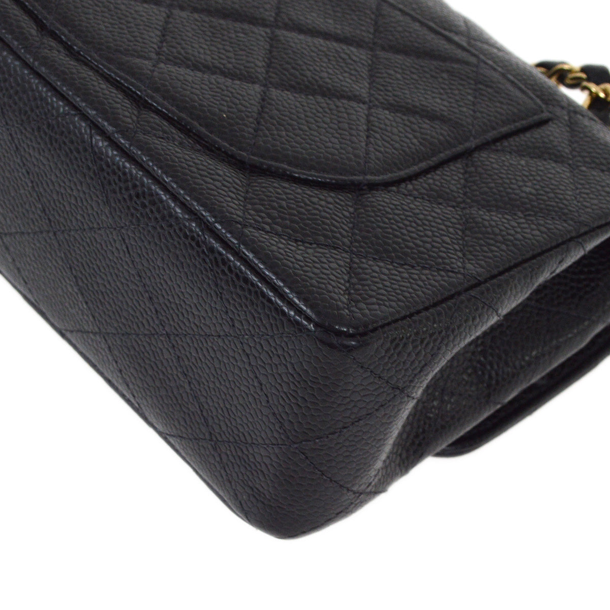 Luxury Chanel 2001-2003 Black Caviar Small Classic Double Flap Shoulder Bag