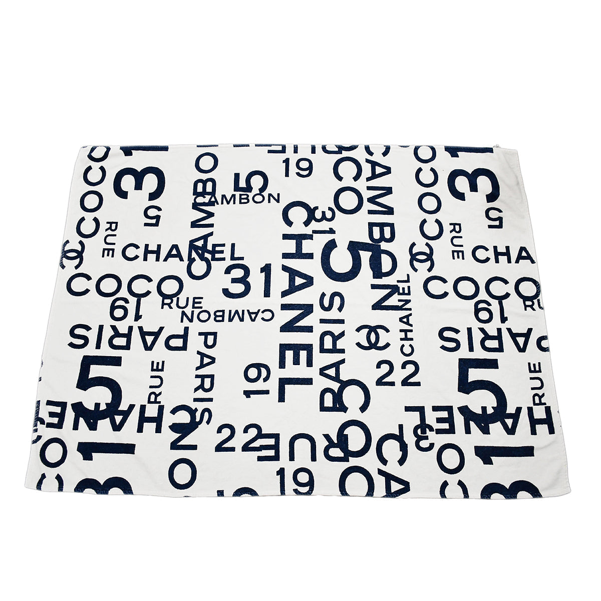 Luxury Chanel Logo Beach Towel White Small New