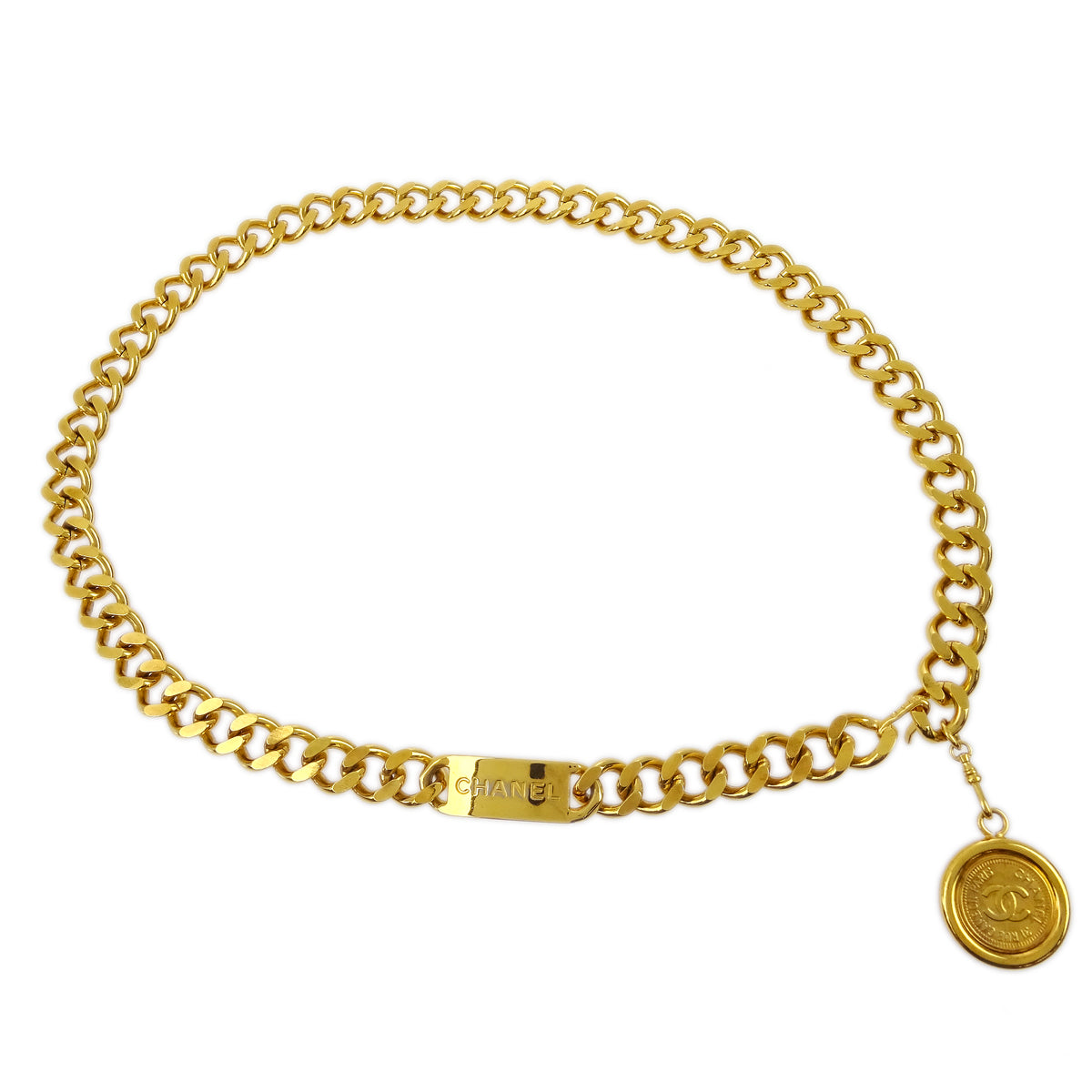 Luxury Chanel Medallion Chain Belt Gold 94A Small New