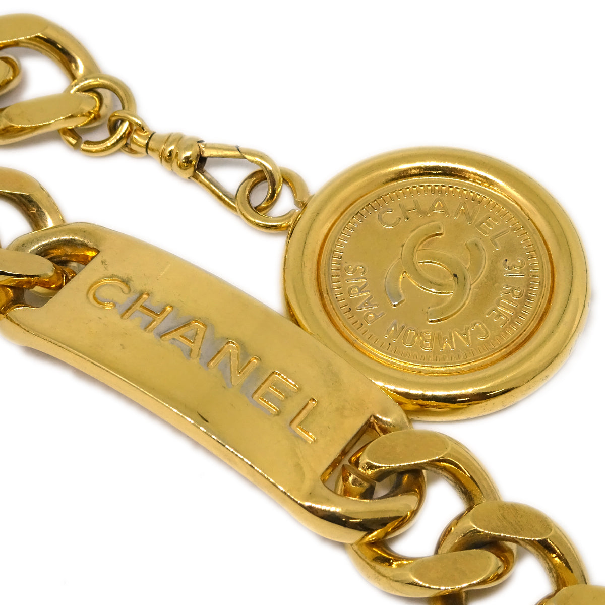 Luxury Chanel Medallion Chain Belt Gold 94A Small New