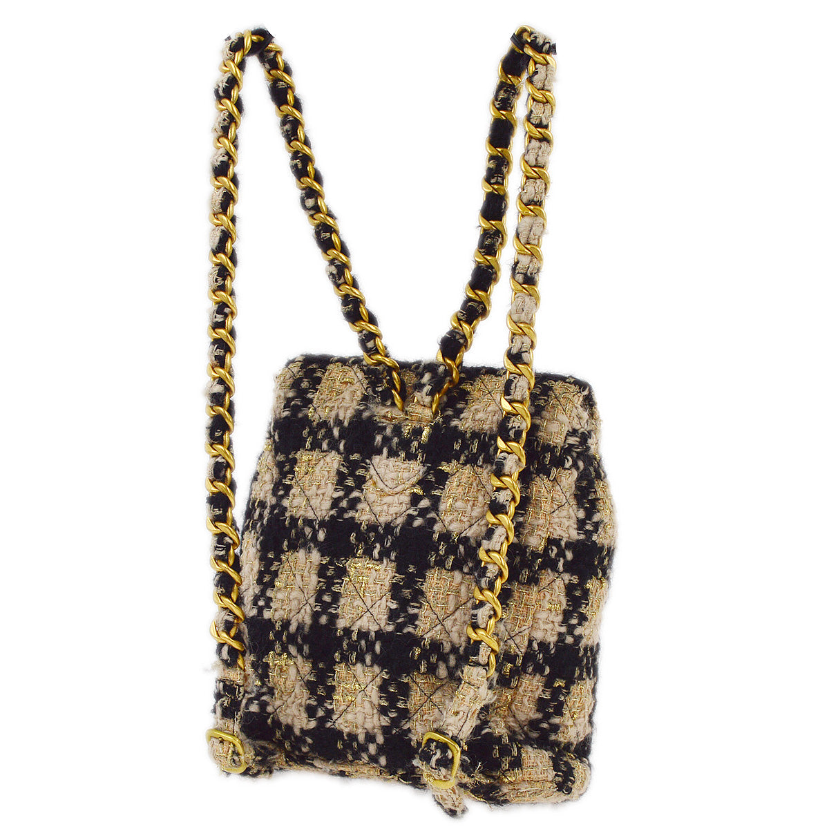 Luxury Chanel 1991-1994 Beige Tweed Duma Backpack Large