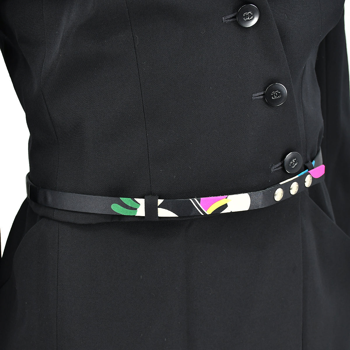 Luxury Chanel Setup Suit Jacket Skirt Black 00T #38