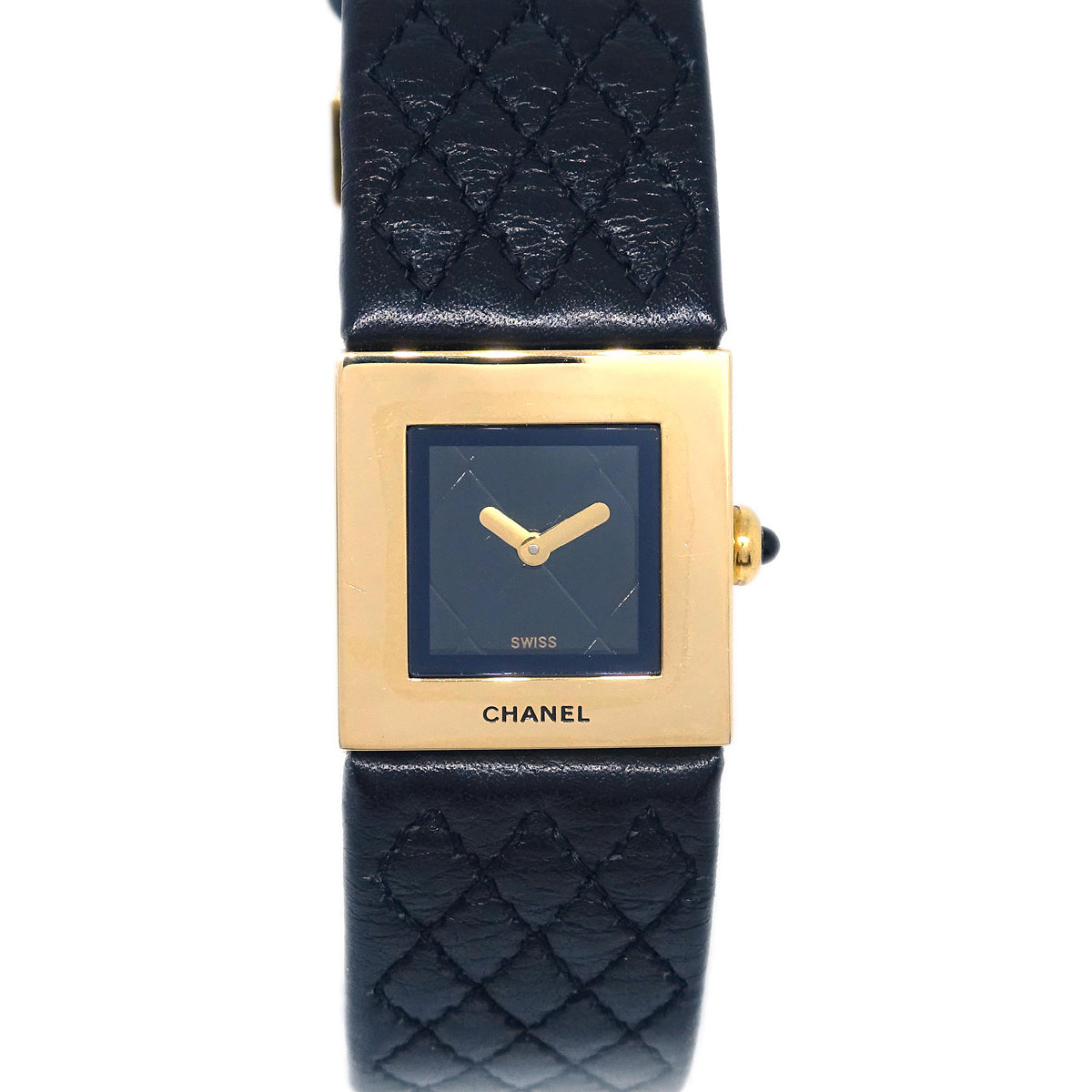 Luxury Chanel Matelasse Watch 18KYG Black