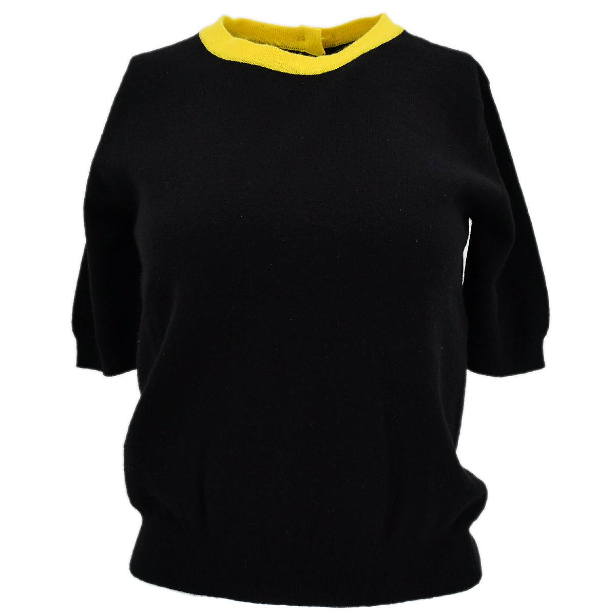 Luxury Chanel Ensemble Cardigan Short Sleeve Top Black 94A #36