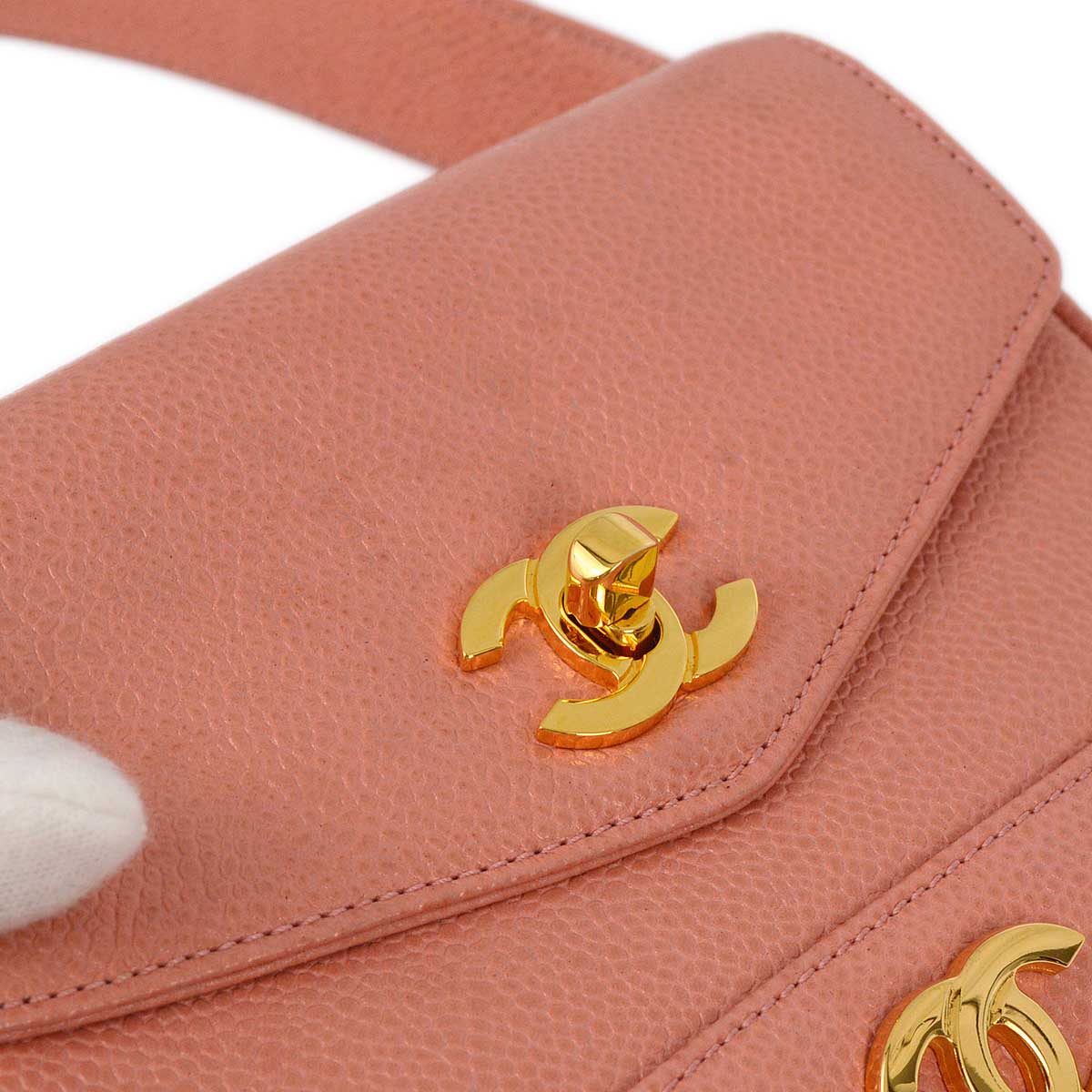 Luxury Chanel * 1991-1994 Pink Caviar Triple CC Belt Bum Bag #75/30