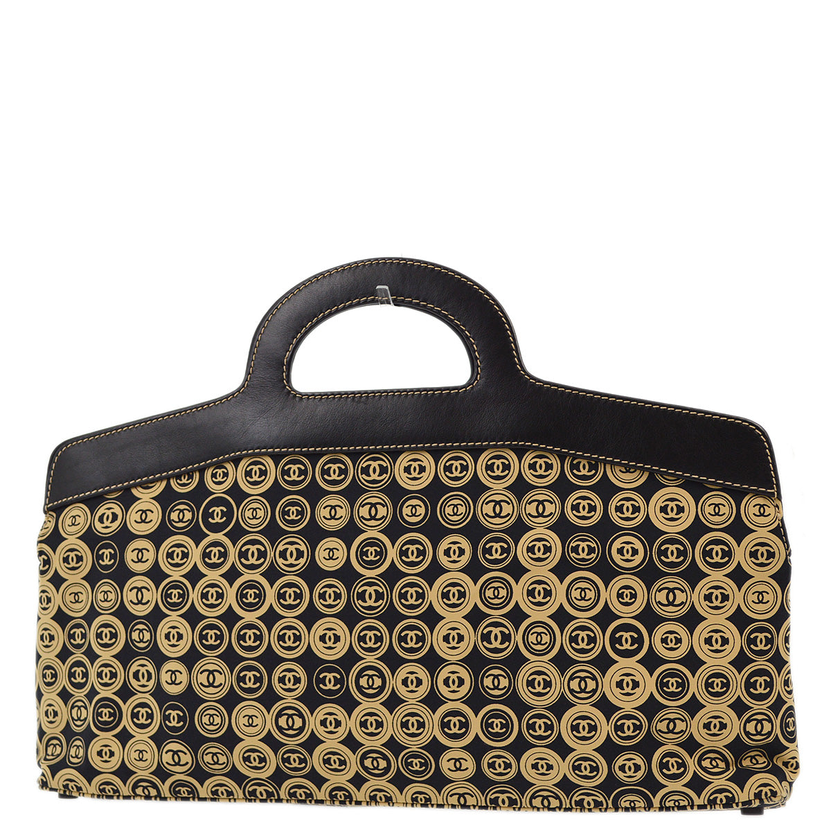 Luxury Chanel 2003-2004 Black Coco Print Handbag