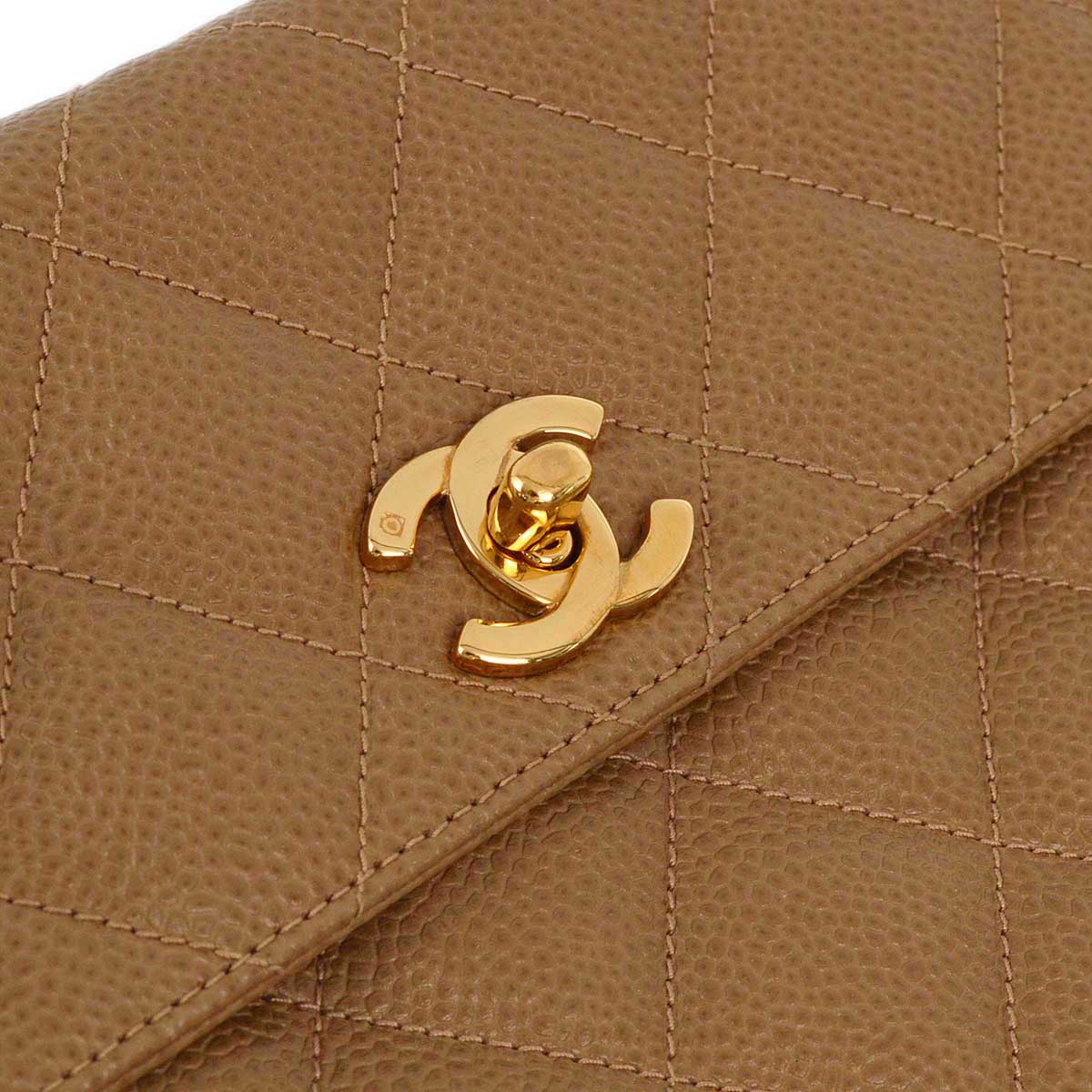 Luxury Chanel 1996-1997 Brown Caviar Straight Flap Shoulder Bag