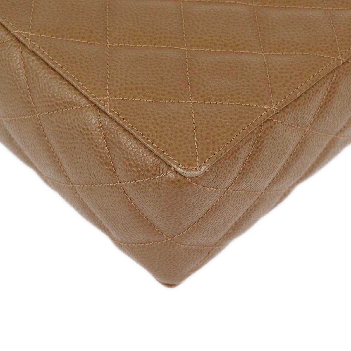 Luxury Chanel 1996-1997 Brown Caviar Straight Flap Shoulder Bag