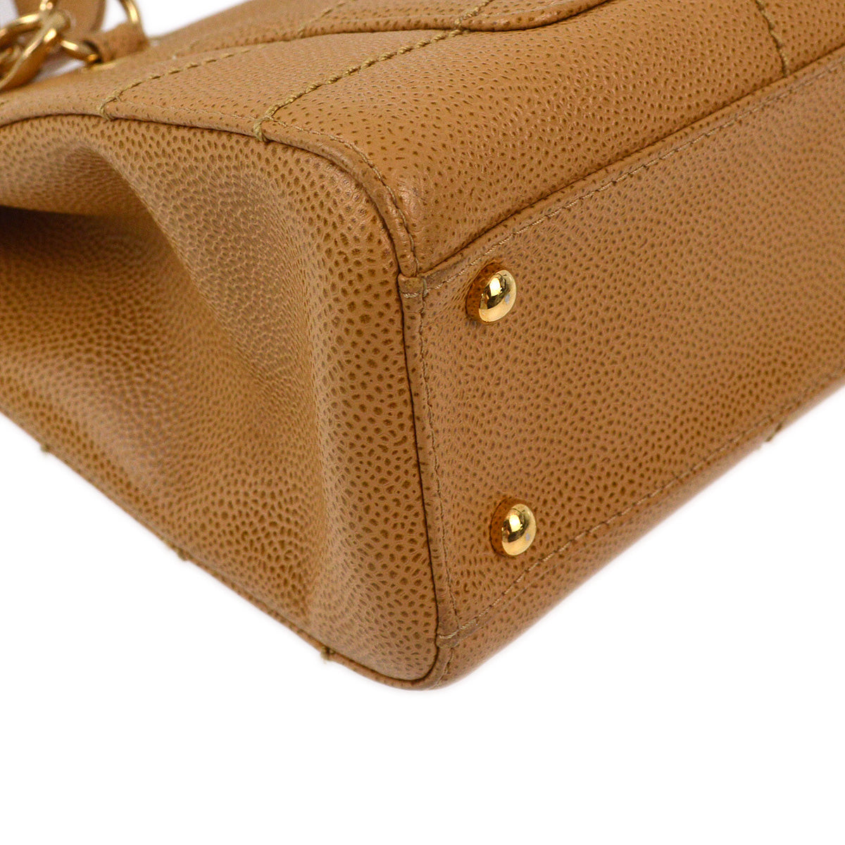 Luxury Chanel 2001-2003 Beige Caviar Wild Stitch Choco Bar Chain Handbag