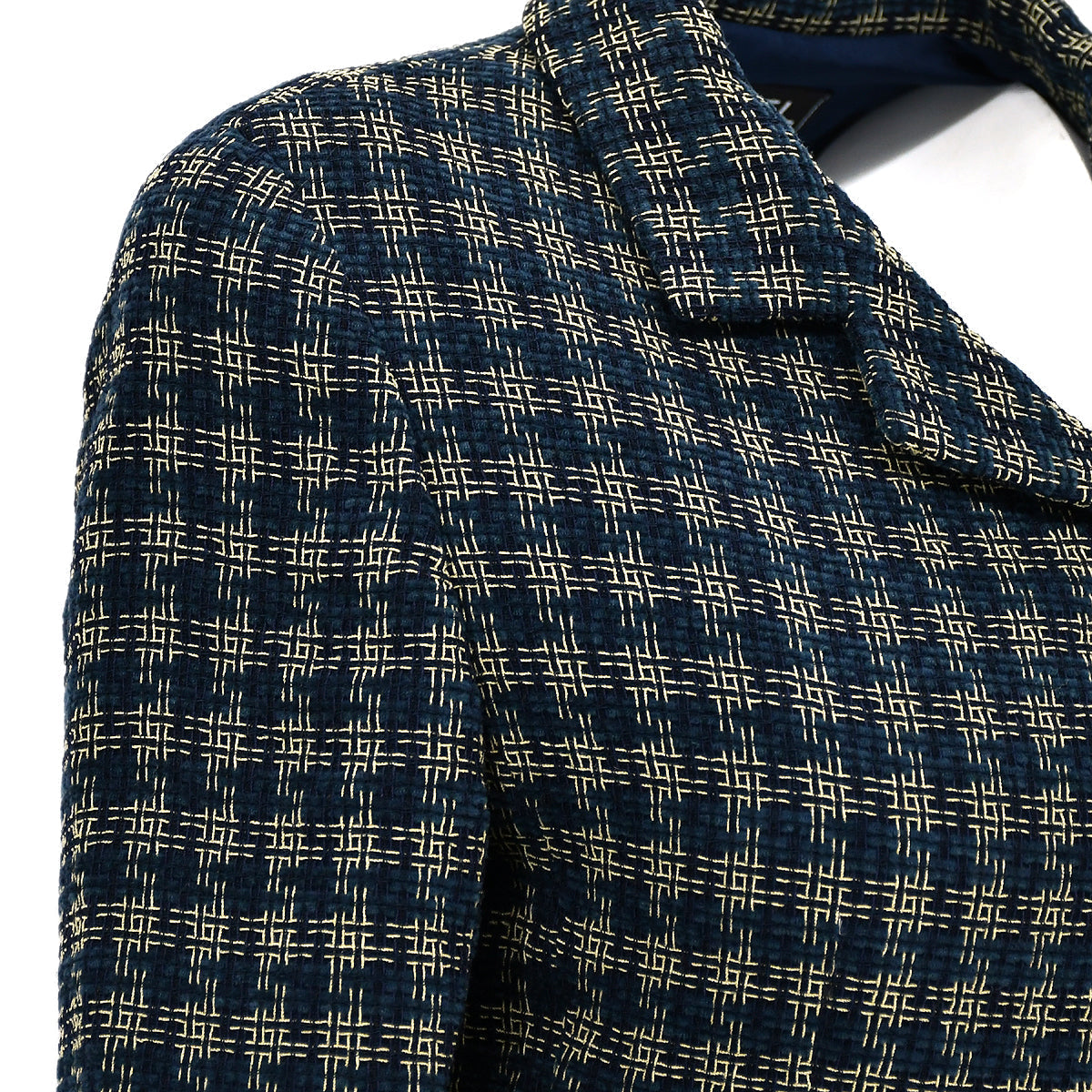 Luxury Chanel Single Breasted Jacket Navy 95A #36