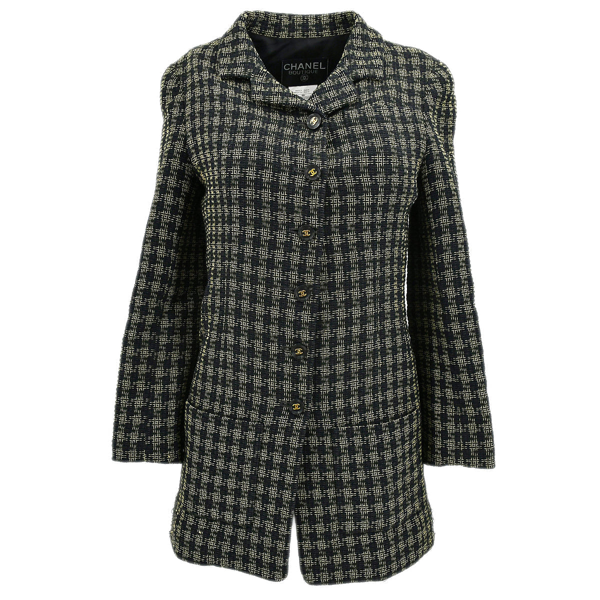 Luxury Chanel Single Breasted Jacket Black 95A #36