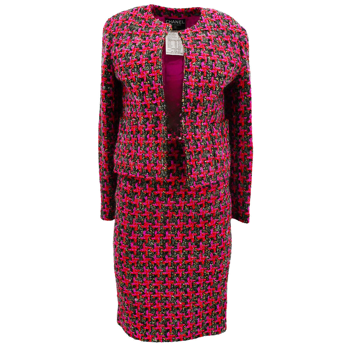 Luxury Chanel Setup Suit Jacket Skirt Pink 29 #36