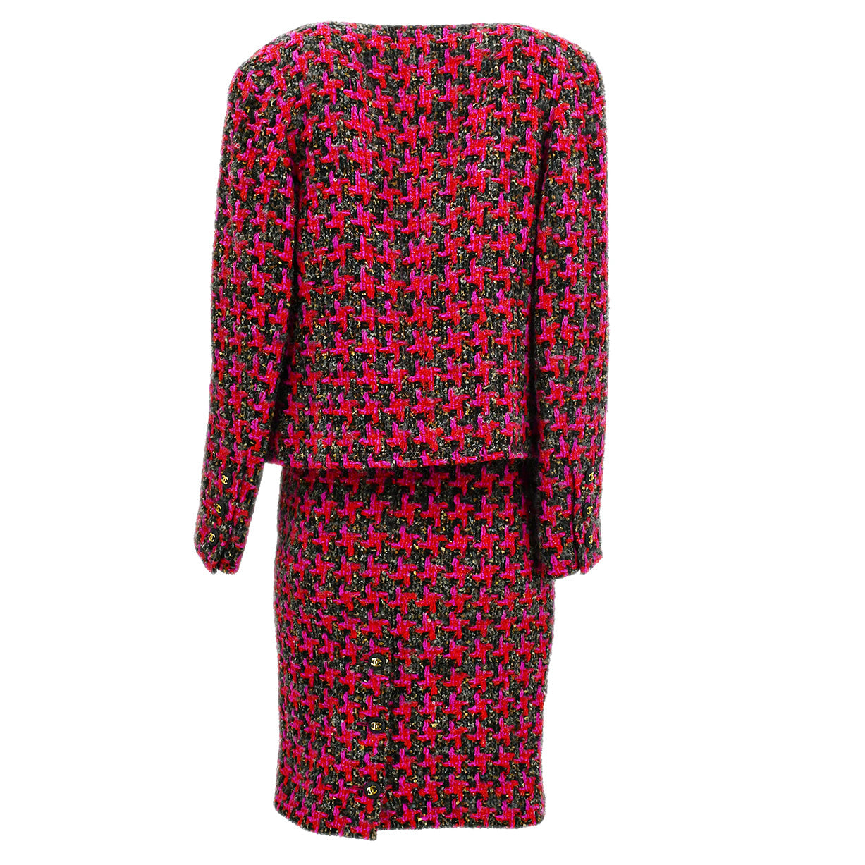 Luxury Chanel Setup Suit Jacket Skirt Pink 29 #36