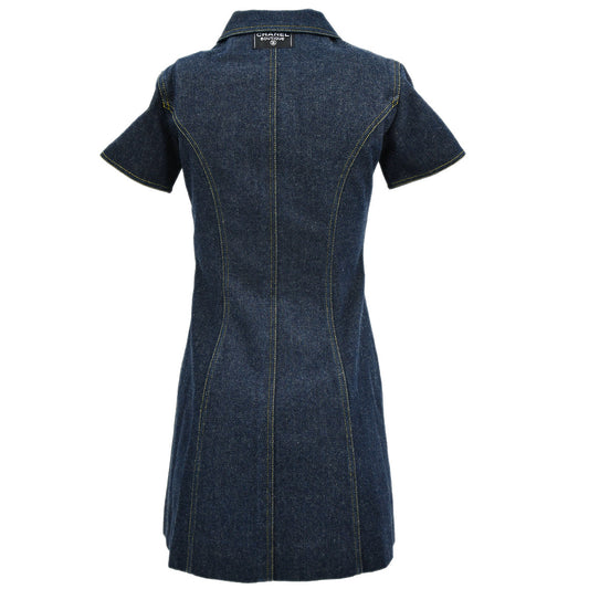 Luxury Chanel Denim Dress Navy #36