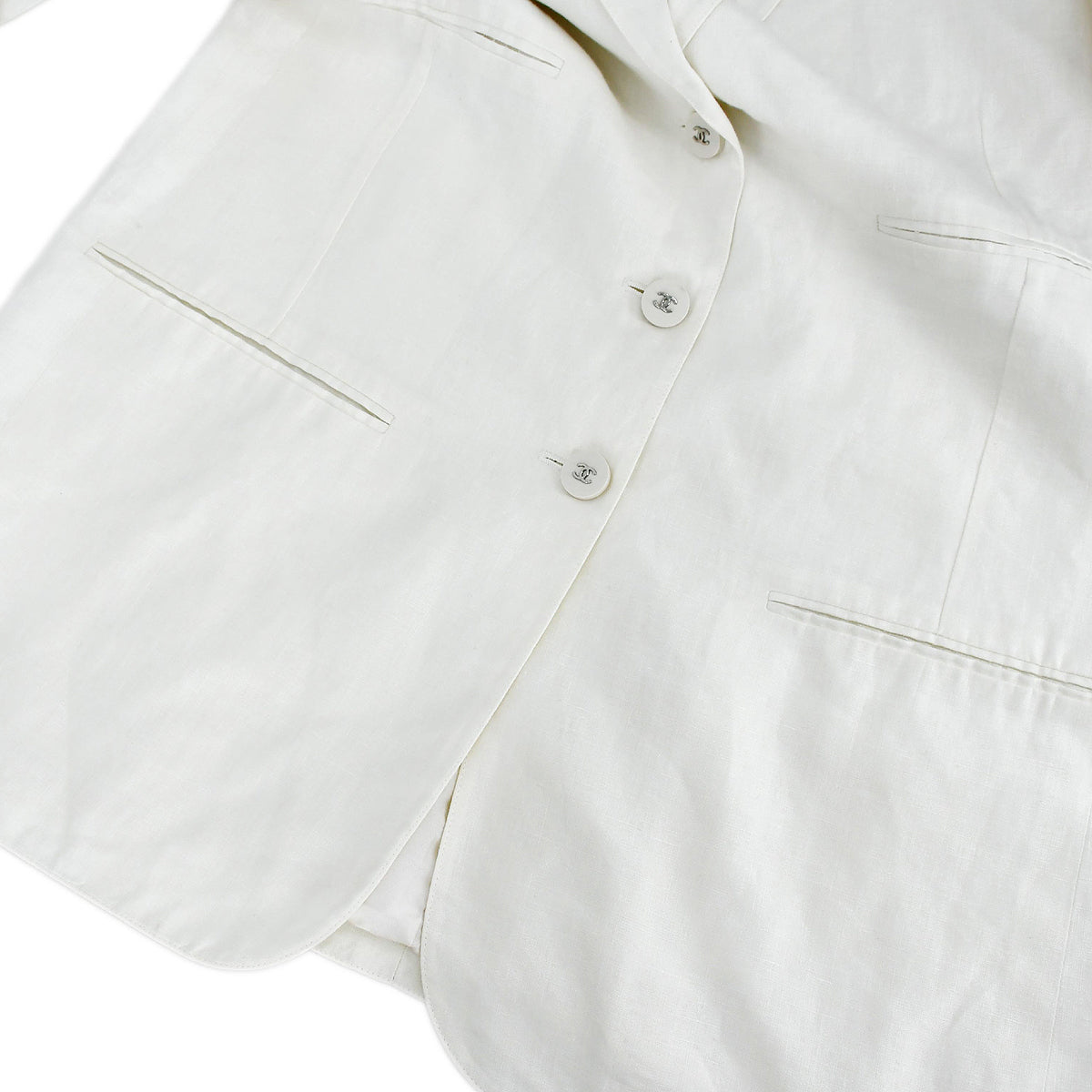 Luxury Chanel Single Breasted Jacket White 96P #40