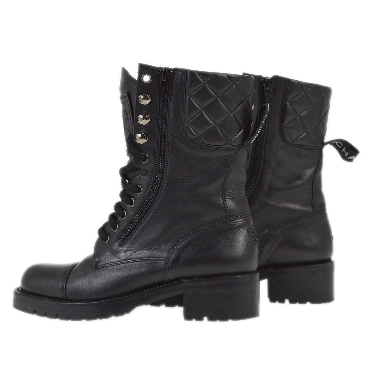 Luxury Chanel * Black Sport Line Short Boots Shoes #35
